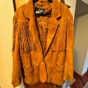 Vintage Winlit Leather-Fringe Jacket
